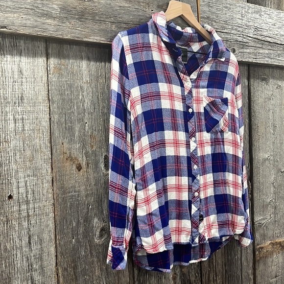 Rails Soft Blue Red White Plaid Button Down Shirt - Picture 3 of 6